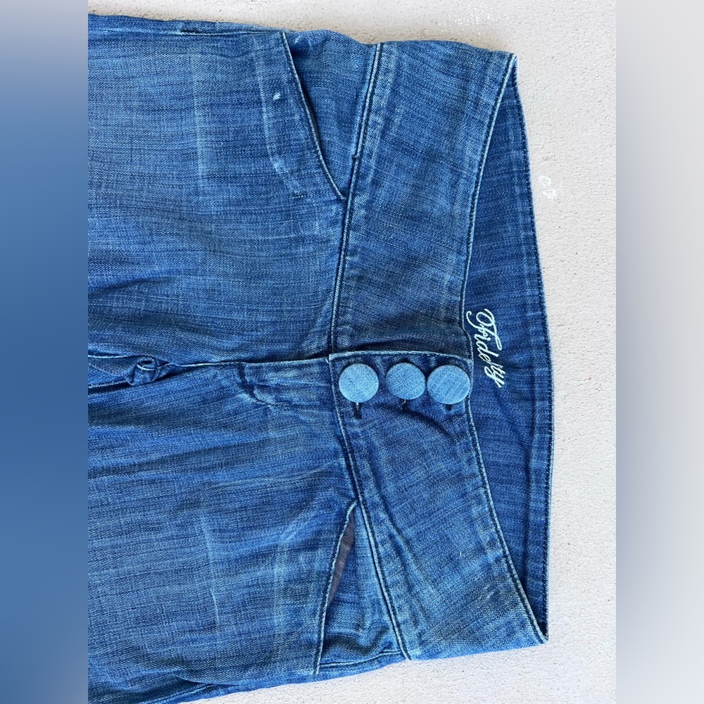 Fidelity Tantra Wide Leg Medium Wash Denim Jeans Sz 29 - Picture 8 of 13
